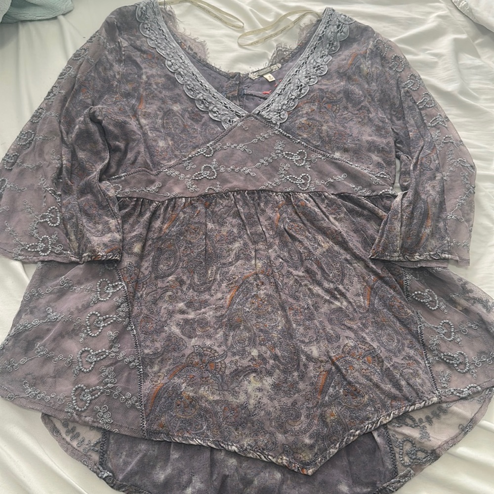 Boho style lace detailed top